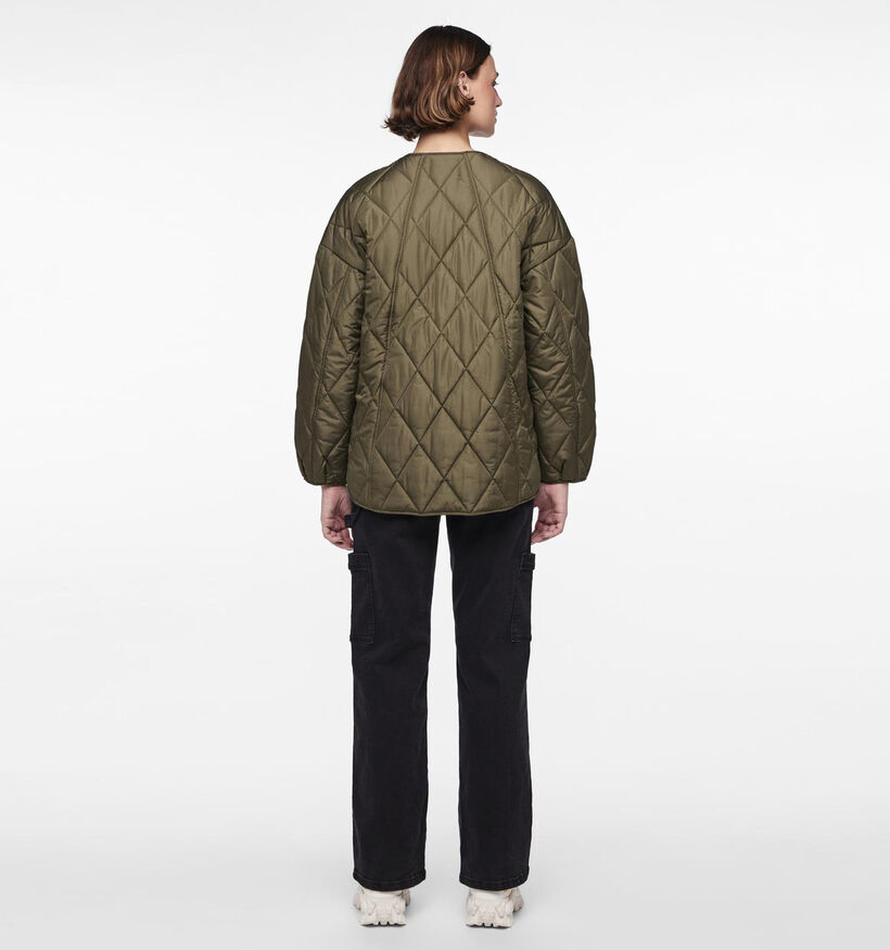 Pieces Stella Kaki Korte quilted jas voor dames (344994)