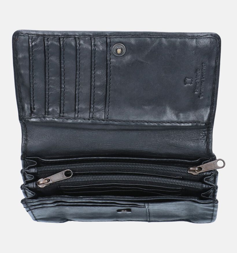 Bear Design Porte-monnaie &agrave; rabat en Noir pour femmes (382118)