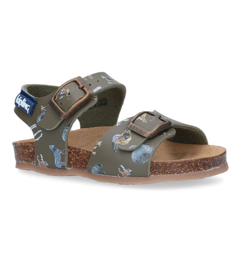 Kipling Safari Sandales en Vert kaki en cuir (324586)