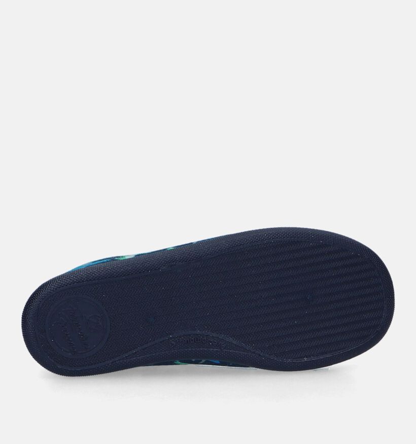 Milo & Mila Pantoufles fermées en Bleu pour garçons (332286) - pour semelles orthopédiques