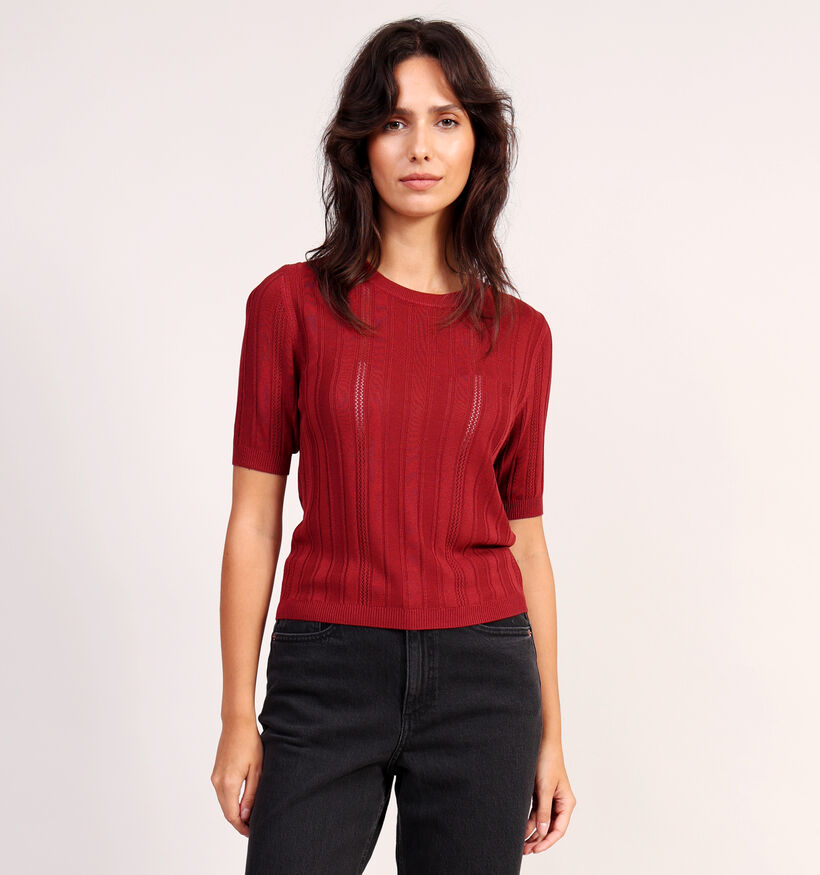 Vero Moda Mindy T-shirt en Bordeaux pour femmes (361246)