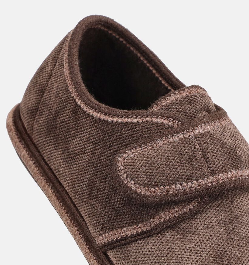 Torfs Home Bruine Pantoffels met Velcro voor heren (381342)