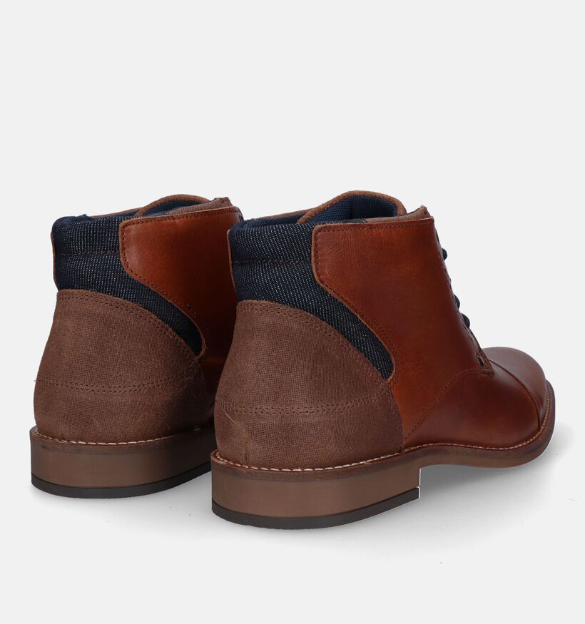 Bullboxer Cognac Hoge Veterschoenen voor heren (332304) - geschikt voor steunzolen