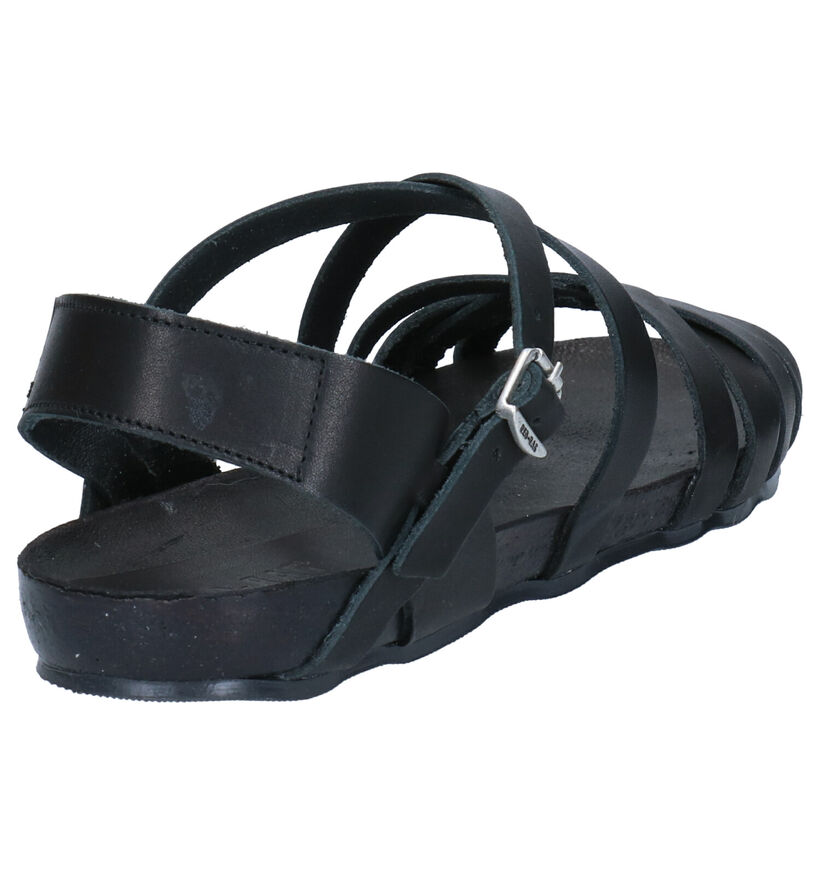 Red-Rag Sandales plates en Noir en cuir (275493)