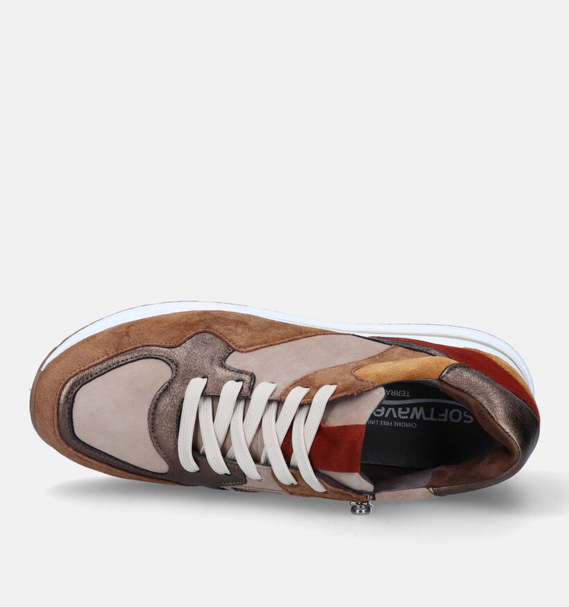 Softwaves Cognac Sneakers voor dames (332681) - geschikt voor steunzolen