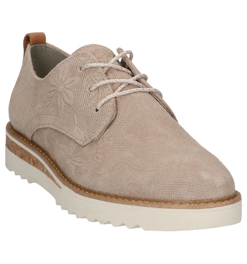 Youh! Beige Veterschoenen in daim (212142)