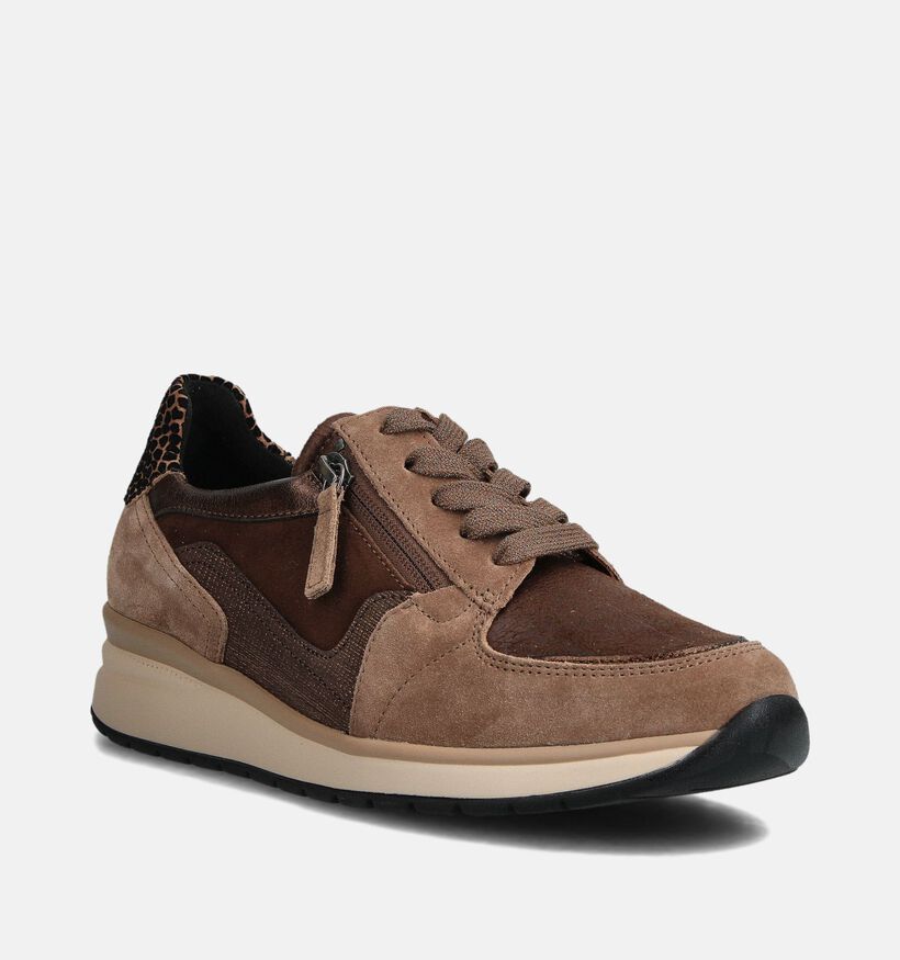 Gabor Bruine Rits-veterschoenen voor dames (360295) - geschikt voor steunzolen
