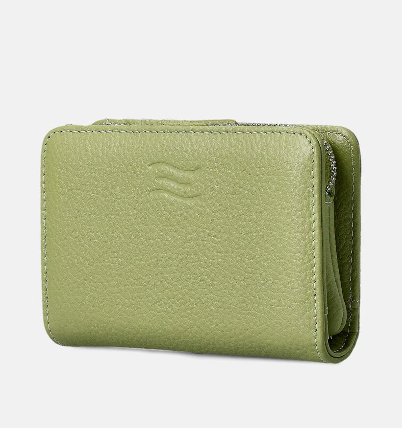Crinkles Porte-monnaie zippé en Vert pour femmes (358087)