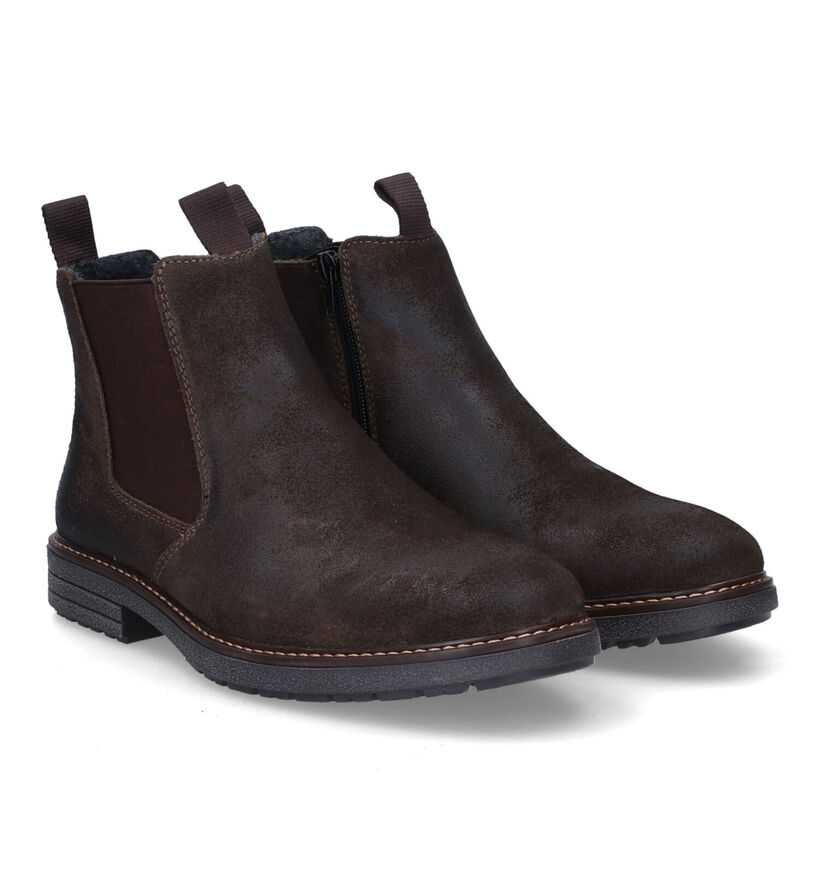 Rieker Bottines Chelsea en Brun foncé en nubuck (315592)