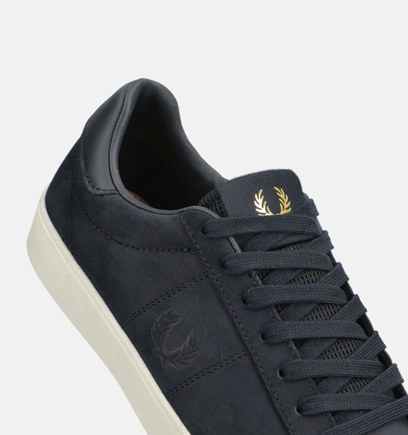 Fred Perry Spencer Nubuck Chaussures plates en Bleu fonc&eacute; pour hommes (375100)