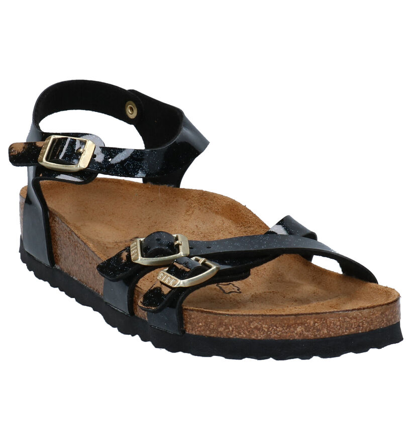 Birkenstock Sandales plates en Noir en synthétique (242505)