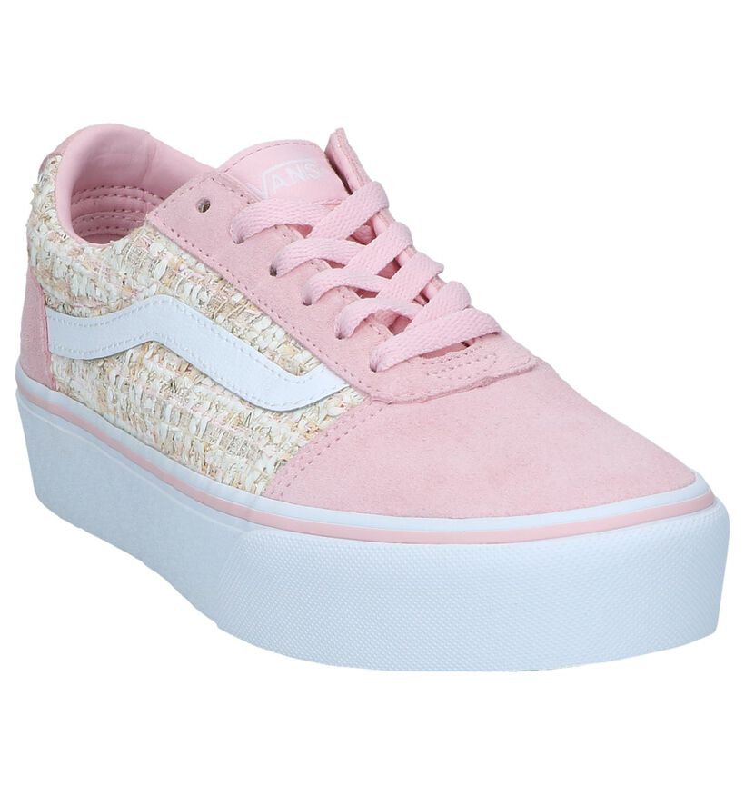 Vans Ward Platform Zwarte Skate sneakers voor dames (328043)