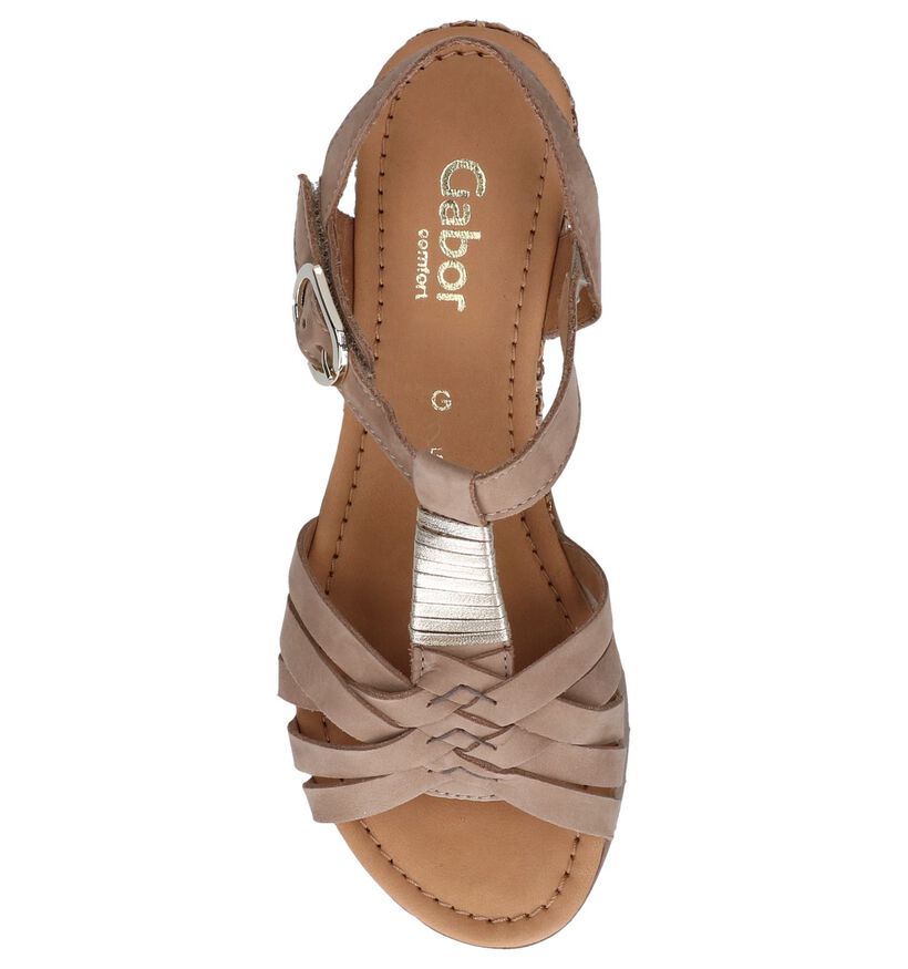 Taupe Sandalen Gabor Comfort in nubuck (245463)