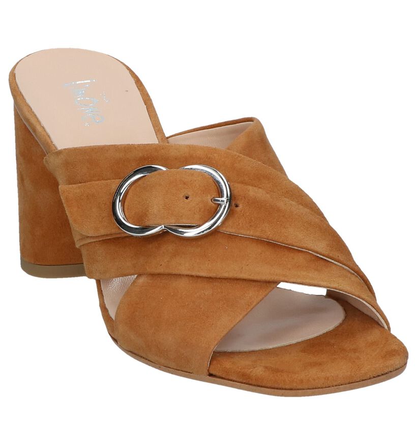 Via Limone Nu-pieds à talons en Cognac pour femmes (248694)