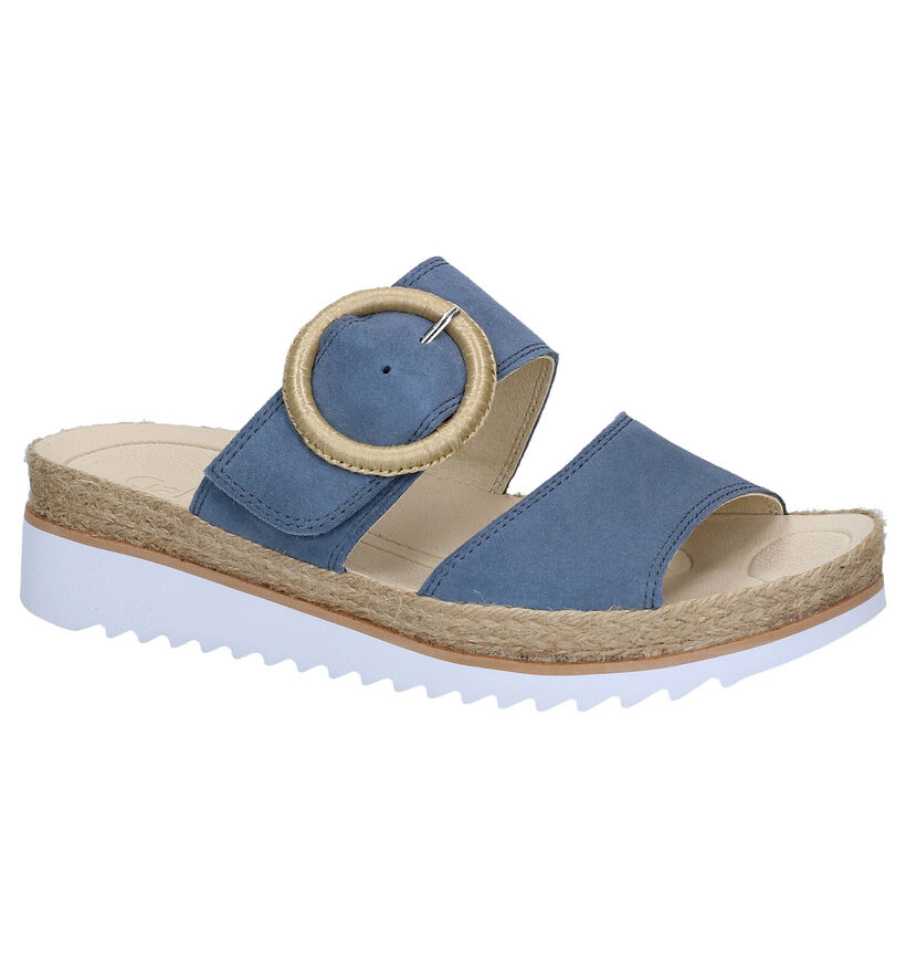 Gabor Best Fitting Mules en Bleu en daim (288061)