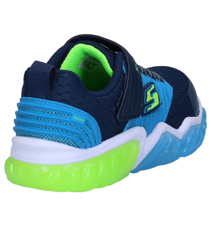 Skechers S Lights Baskets en Bleu en simili cuir (277919)