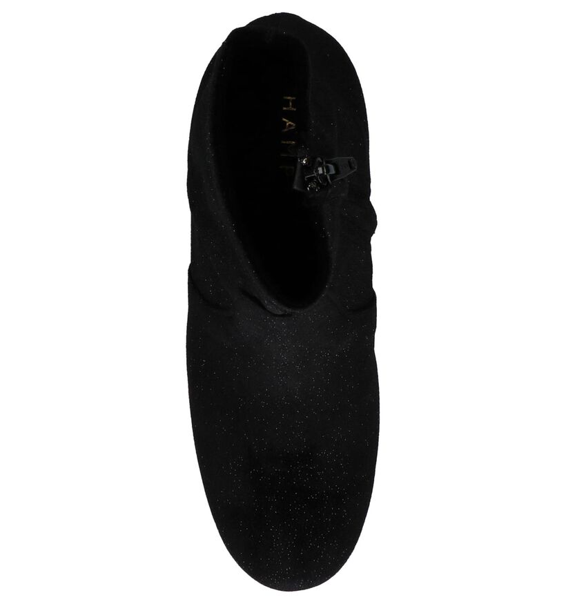 Hampton Bays Bottines à talons en Noir en textile (223921)