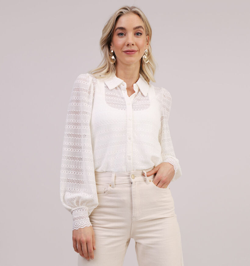 Vila Lykke Blouse en dentelle en Beige (328685)