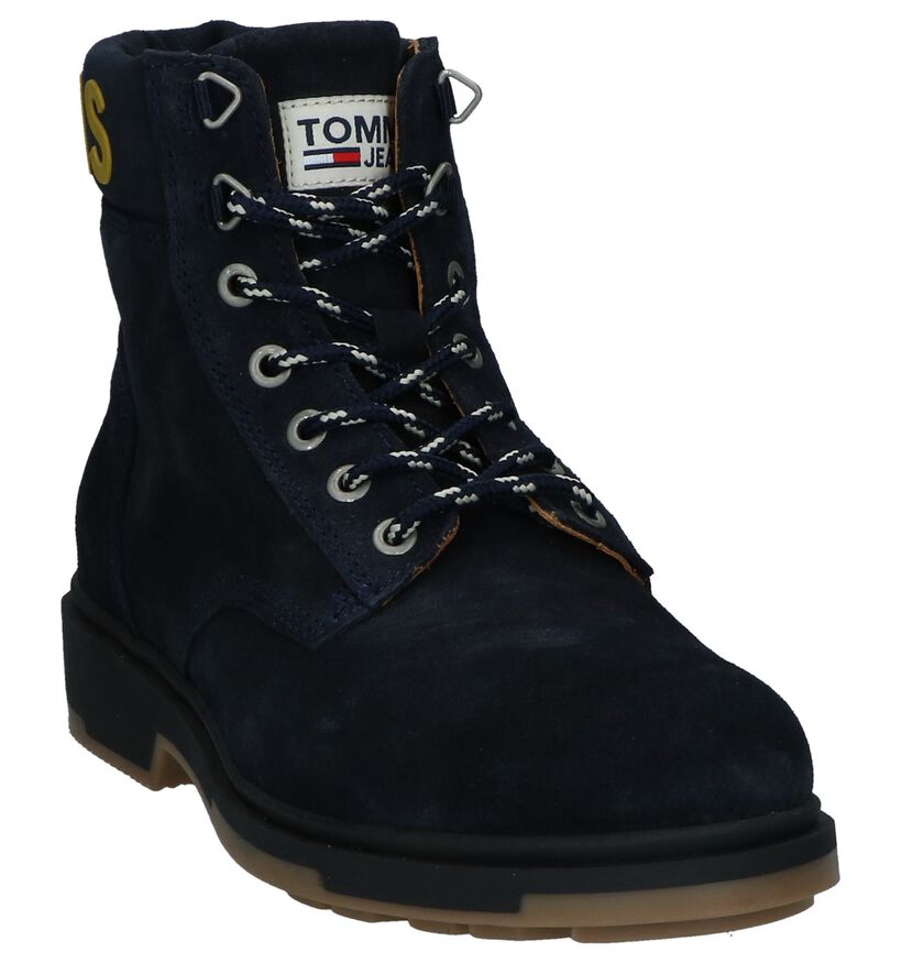 Donkerblauwe Boots Tommy Jeans in daim (237309)