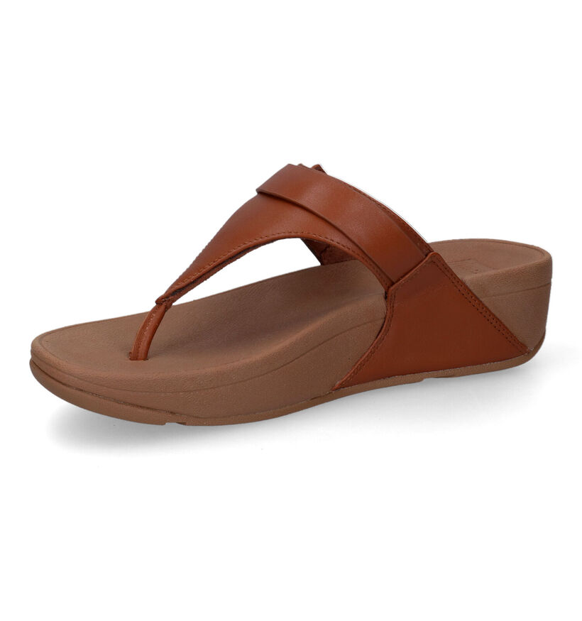 FitFlop Lulu Toe Post Roze Teenslippers in leer (304829)