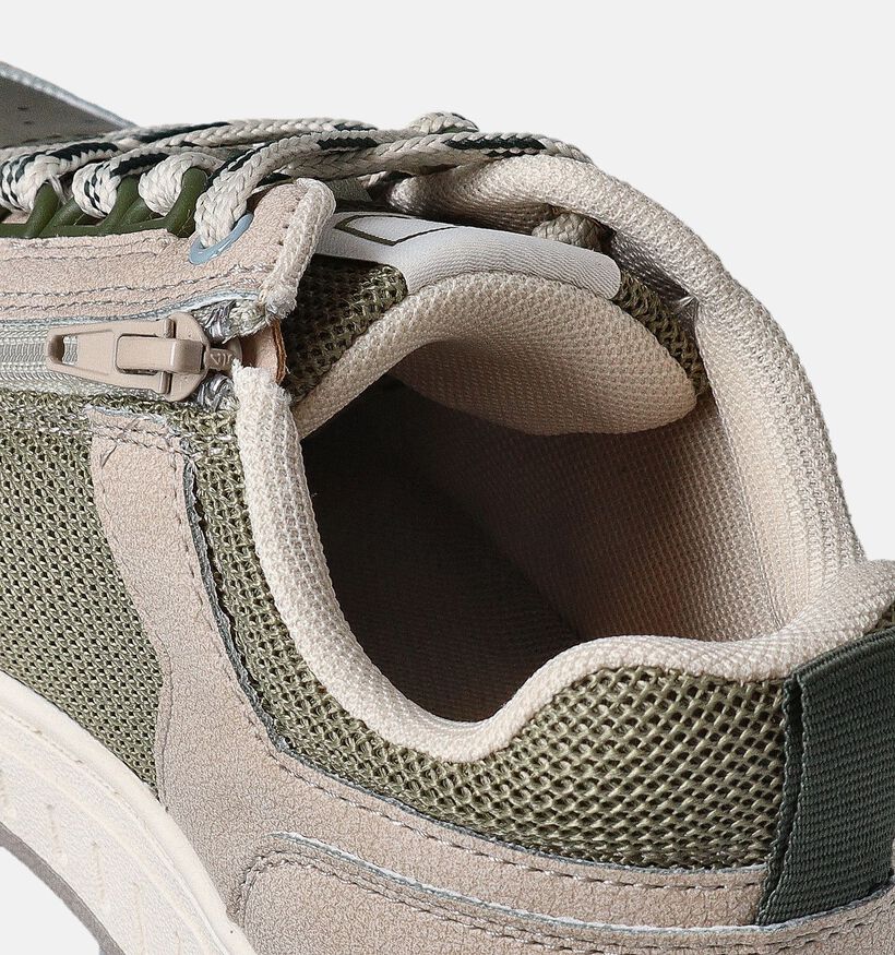 SJ Kaki Veterschoenen voor jongens (354462) - geschikt voor steunzolen