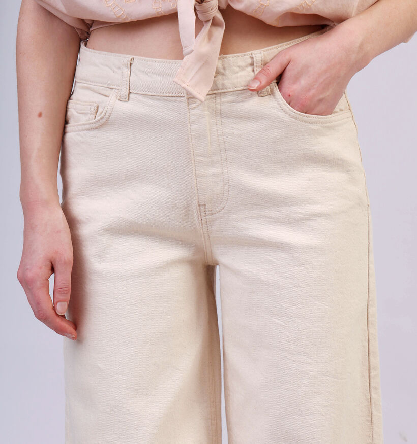 Pieces Svala Beige Wide leg jeans voor dames (352452)
