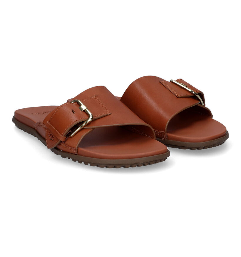 UGG Solivan Zwarte Slippers in leer (303420)