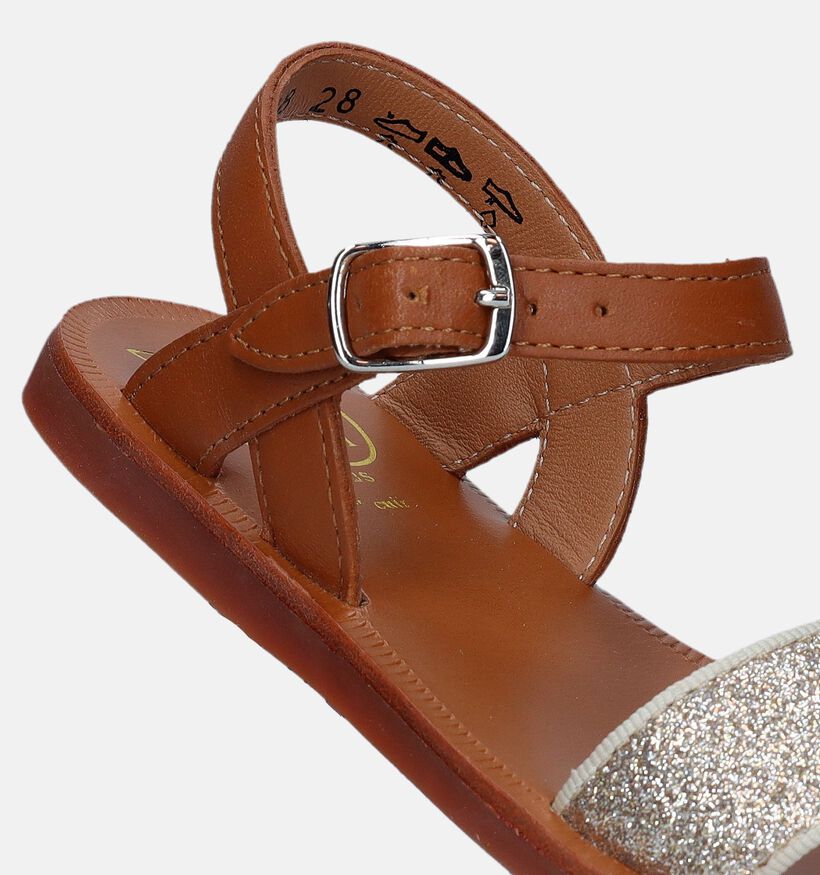 Pom d'Api Plagette Buckle Tao Sandales en Cognac pour filles (337992)