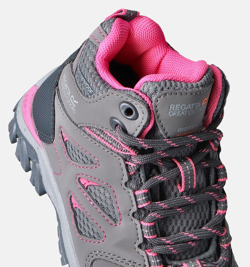 Regatta Holcombe Mid Jnr Grijze Wandelschoenen voor meisjes (361296) - geschikt voor steunzolen