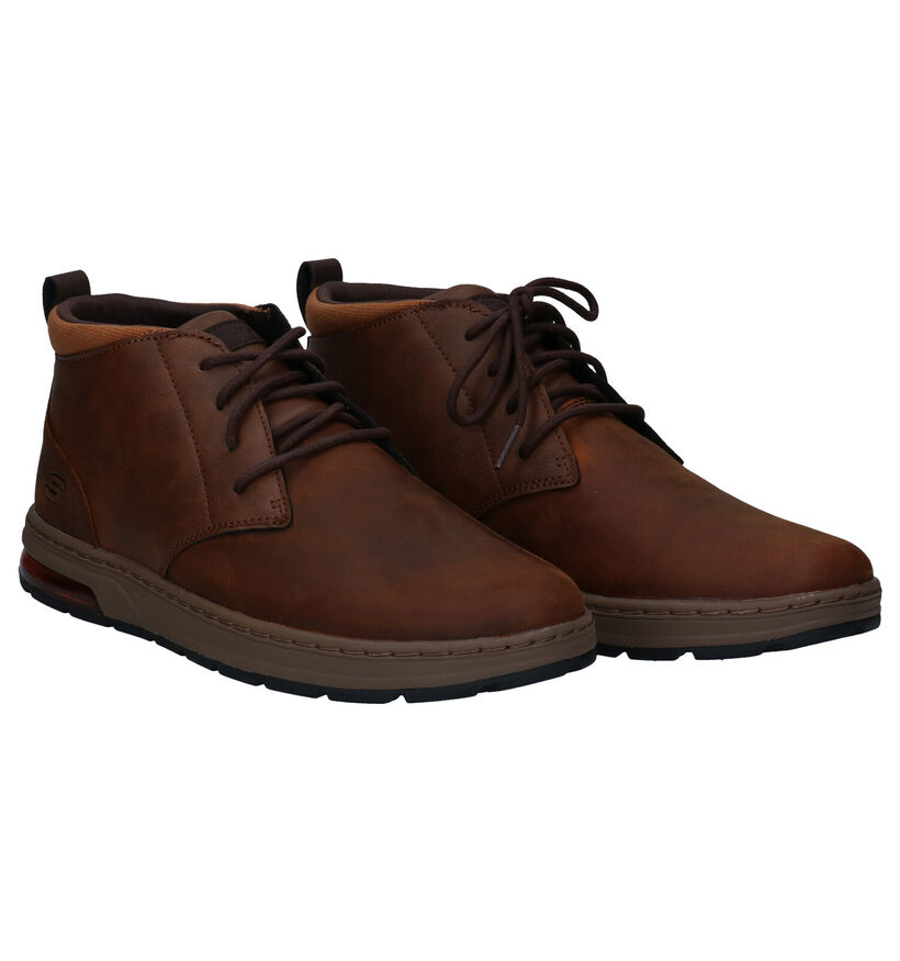Skechers Evenston Renli Zwarte Hoge Schoenen in kunstleer (295656)