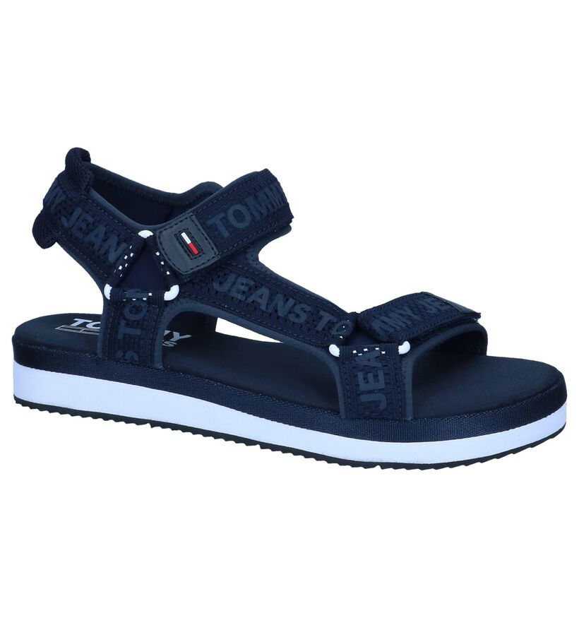 Tommy Jeans Sandales plates en Noir en textile (241768)