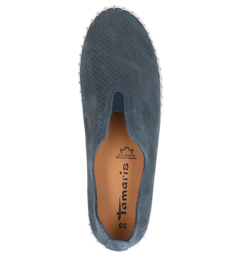 Tamaris Blauwe Instappers in nubuck (277351)