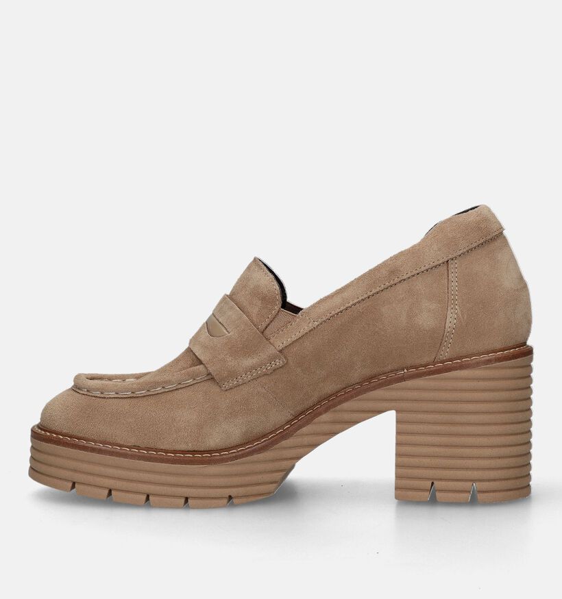 Softwaves Beige Mocassins met hak voor dames (332669) - geschikt voor steunzolen