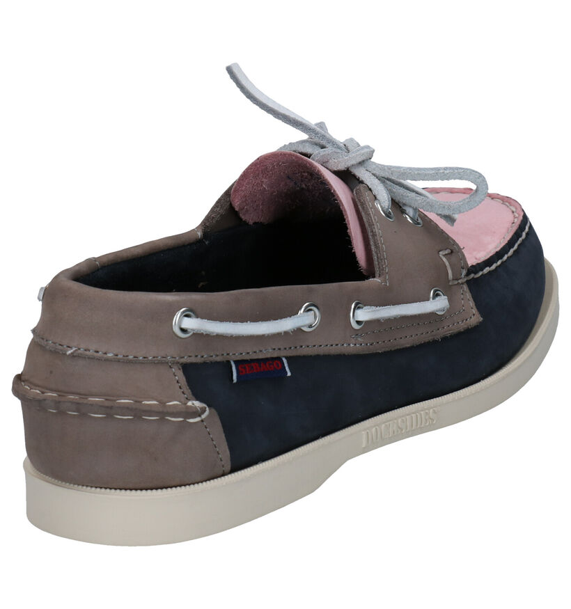Sebago Dockside Blauwe Bootschoenen in daim (287823)