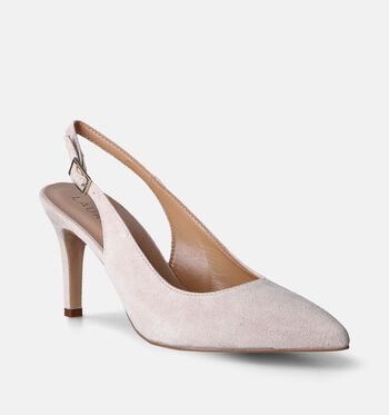 Laurent David Escarpins Beige/Rouge