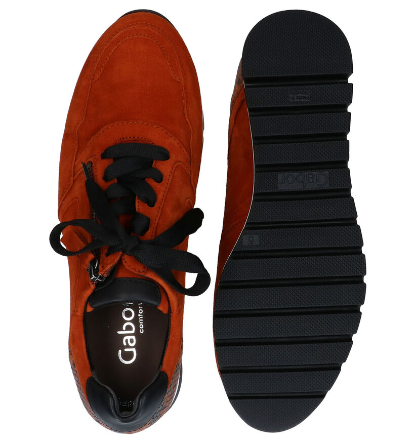 Gabor OptiFit Oranje Veterschoenen in nubuck (282469)