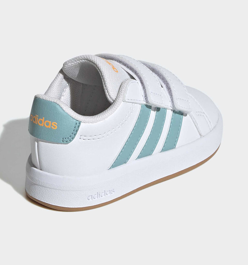 adidas Grand Court 3.0 Witte/Munt Sneakers voor jongens (375457) - geschikt voor steunzolen
