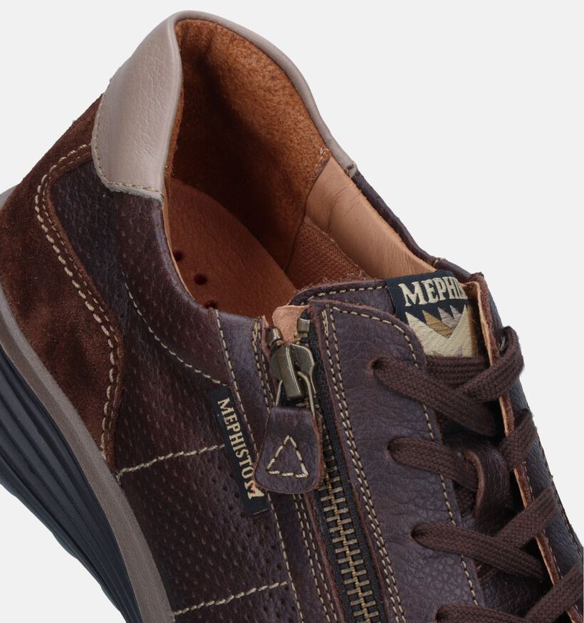 Mephisto Sacco Velsport Bruine Veterschoenen voor heren (345994) - geschikt voor steunzolen
