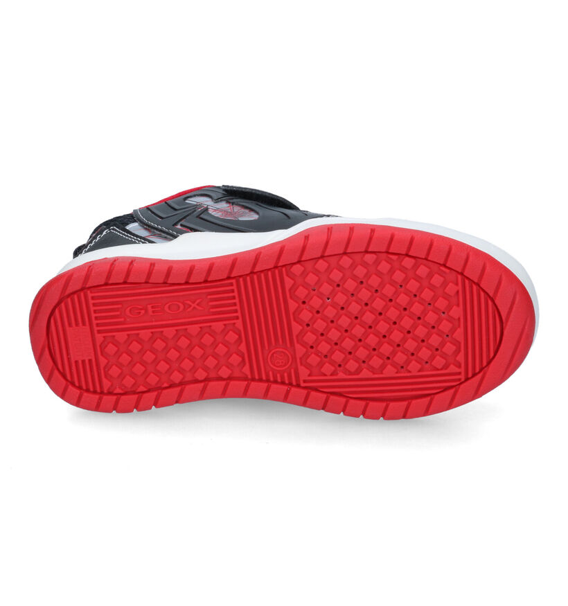 Geox Perth Zwarte Sneakers Marvel Spiderman in kunstleer (317622)