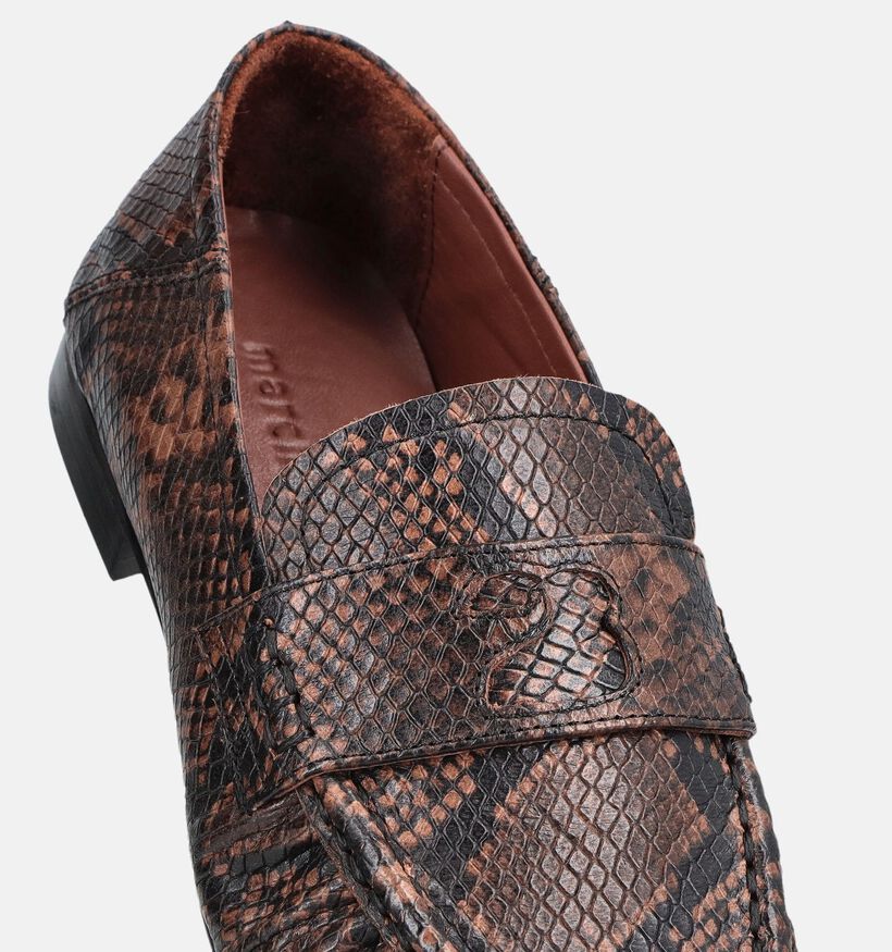 March23 Teleste Chocolat Python Bruine/Zwarte Loafers voor dames (381046)