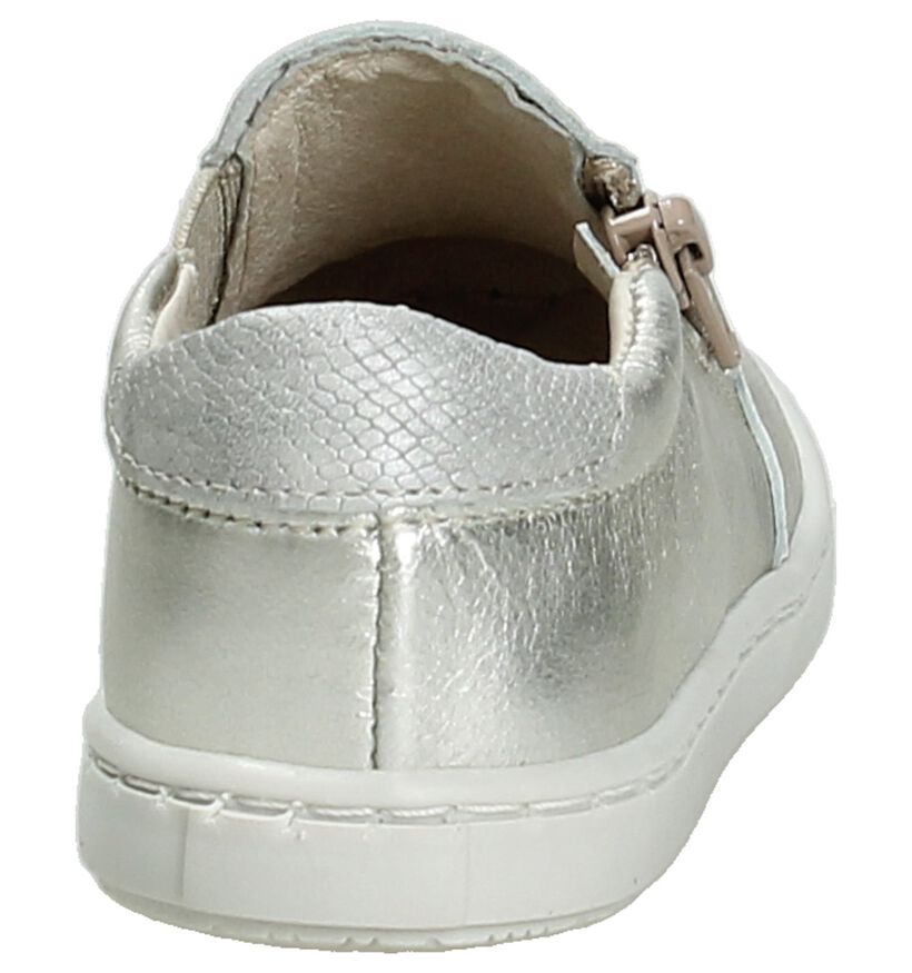 Norvik Hot Zilver Sneakers Slip-On in leer (195410)