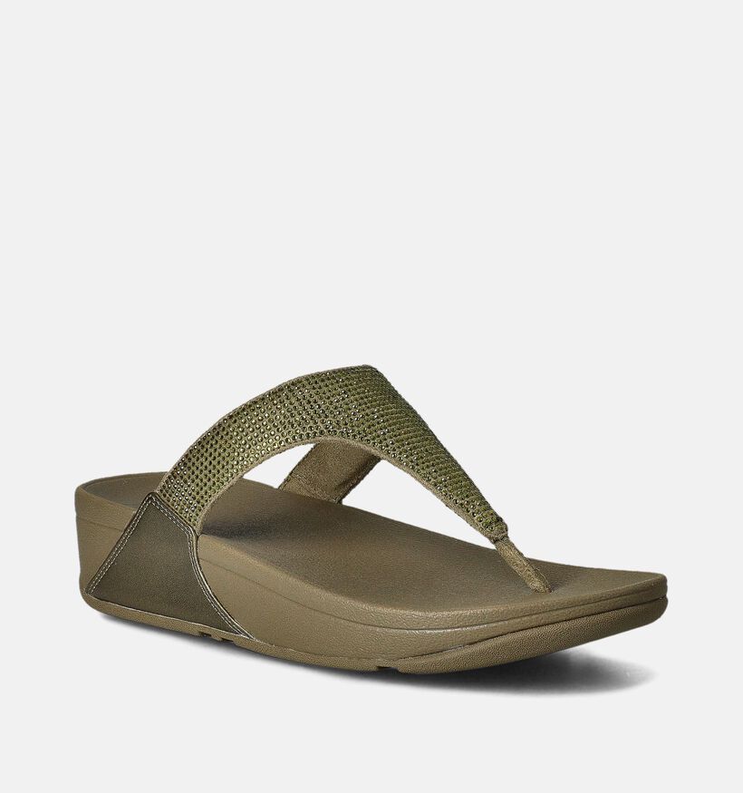 FitFlop Lulu Toepost Tongs en Vert pour femmes (353823)