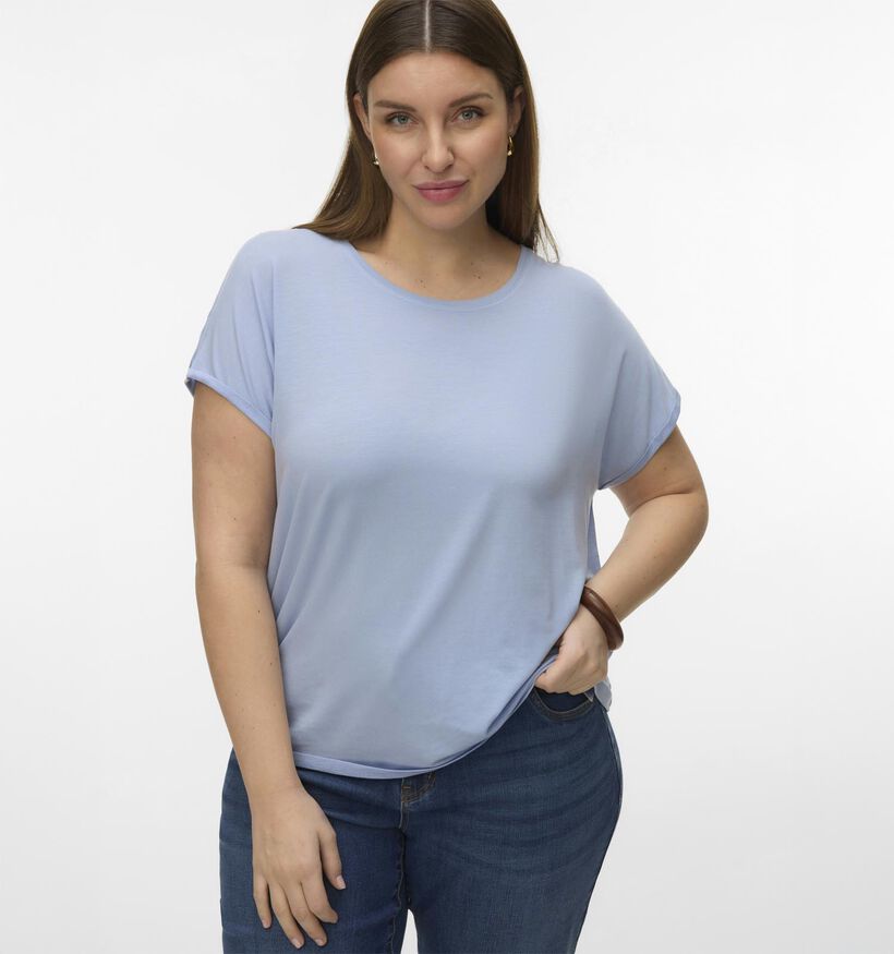 Vero Moda Curve Maya Plain Lichtblauwe T-shirt voor dames (369319)
