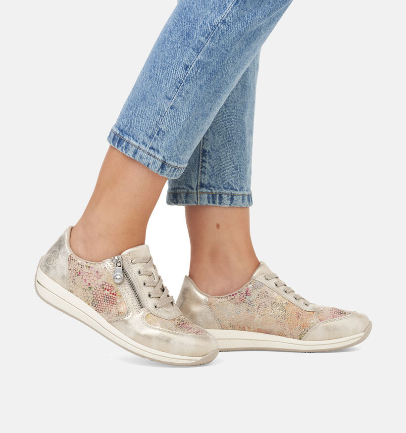 Rieker Gouden Veterschoenen voor dames (351226) - geschikt voor steunzolen