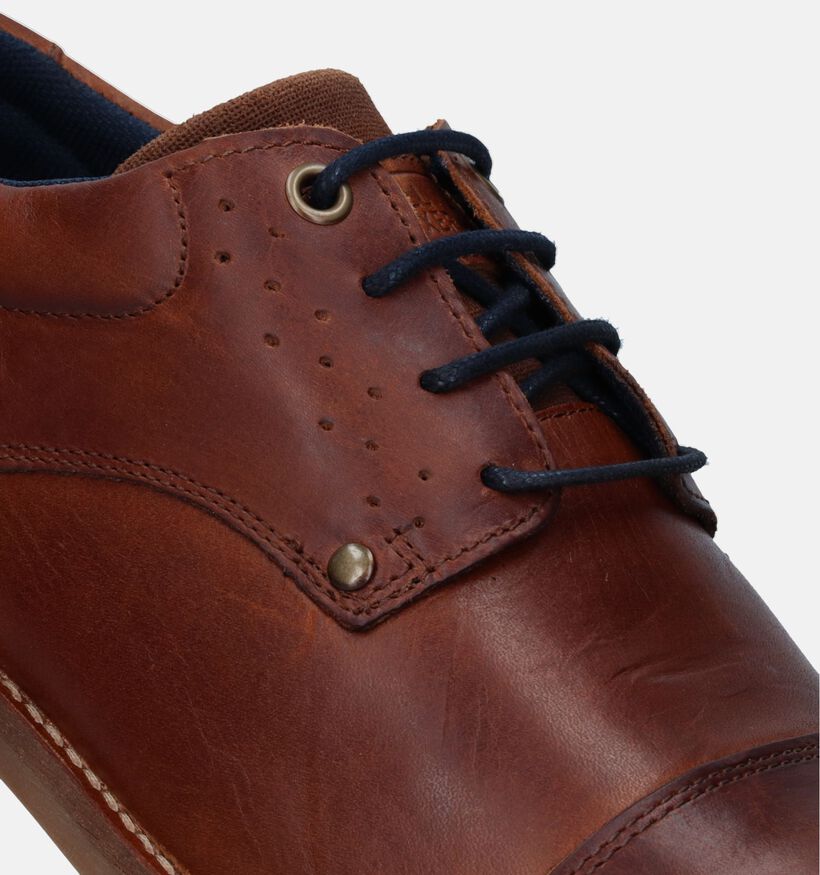 Bullboxer Cognac Geklede Veterschoenen voor heren (332306) - geschikt voor steunzolen