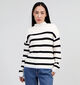 Pieces Nel Pull rayé en Beige pour femmes (342968)