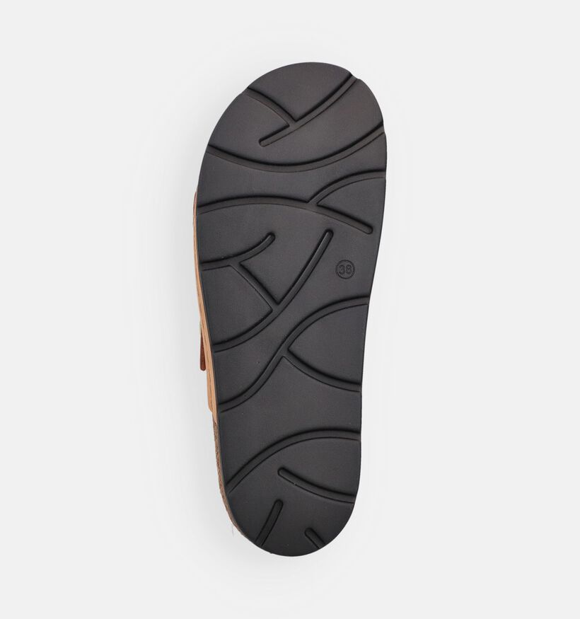 Scholl Bora 2 Buckles Nu-pieds plates en Cognac pour femmes (369876)