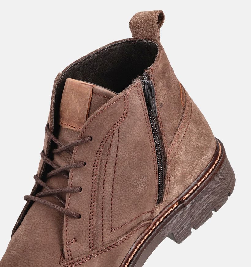 Via Borgo Bruine Geklede Veterboots voor heren (361667)