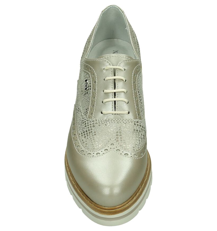 Donker Beige Veterschoen Oxford NeroGiardini in leer (191229)