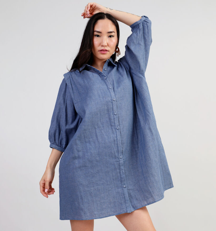 Orfeo Agatha Robe chemise en Bleu pour femmes (340011)